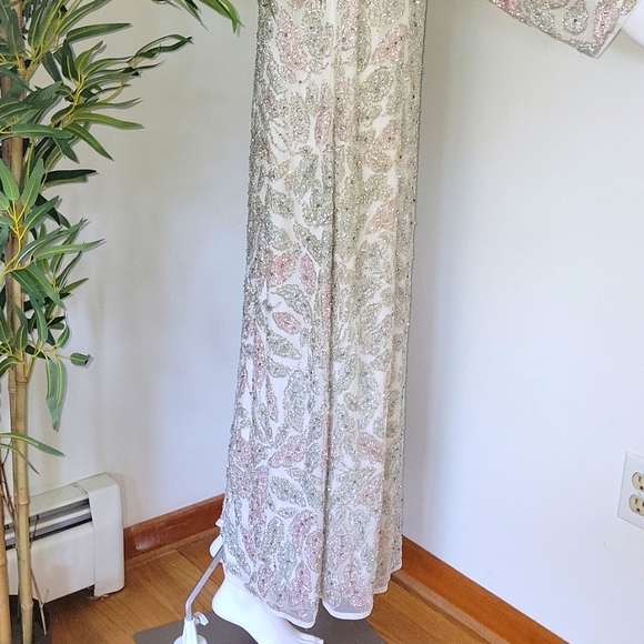 Mac Duggal 5424 Foliage Tea Length Column Dress - Picture 11 of 14